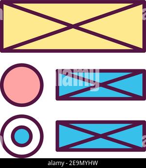 App Drahtmodell RGB-Farbsymbol Stock Vektor