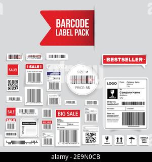 Barcode, Versand- und Verkaufsetikett Stock Vektor