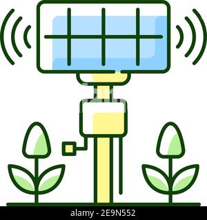 Smart Agriculture Sensoren RGB-Farbsymbol Stock Vektor