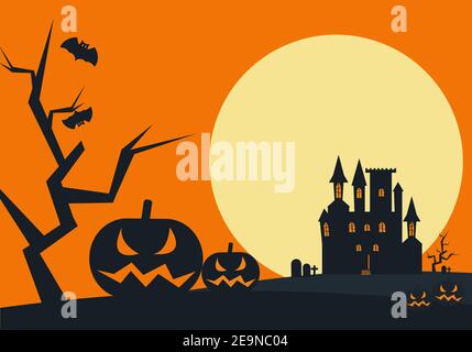 Draculas Schloss oder Spukhaus Stock Vektor