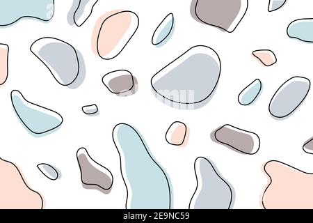 Abstrakte minimalistische Kunst. Dekorativer Hintergrund, Flecken, Vektor-Illustration Stock Vektor