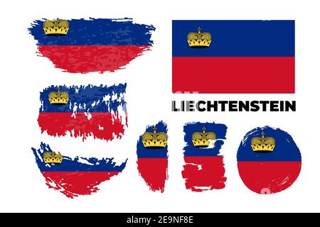 Flagge von Liechtenstein, Fürstentum Liechtenstein. Vorlage für Award Design Stock Vektor