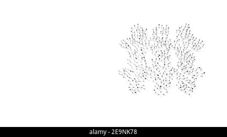 3D Darstellung der Nägel in Form eines Symbols der Erwärmung Strahler mit Schatten auf weißem Hintergrund isoliert Stockfoto