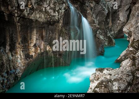 Große Soca-Schlucht in Slowenien Stockfoto