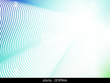 Wellendesign, Hintergrund mit Flash-Effekt. Türkis, blau, grün, weiß Farbverlauf. Futuristisches Linienmuster. Vektor farbige Abstraktion. EPS10 Stock Vektor