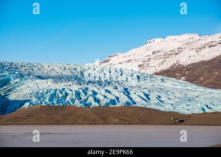 Glacier Flaajokull im Vatnajokull Nationalpark im Süden Islands Stockfoto