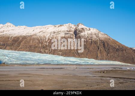 Glacier Flaajokull im Vatnajokull Nationalpark im Süden Islands Stockfoto