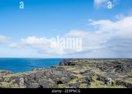 Aussichtsplattformen auf der Klippe von Svortuloft in Snaefellsnes national park in Island Stockfoto