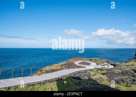 Aussichtsplattformen auf der Klippe von Svortuloft in Snaefellsnes national park in Island Stockfoto