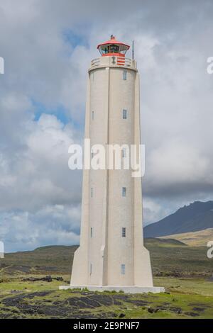 Leuchtturm Malarrif auf der Halbinsel Snaefellsnes im Westen Islands Stockfoto