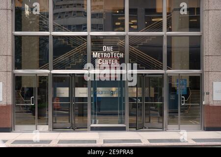 Ein MetroTech Center in Downtown Brooklyn NYC Stockfoto