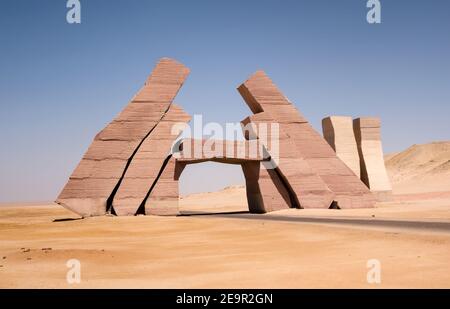 Torbogen Block, Ras Mohammed Marine Park Tours Wüstenlandschaft. Sharm el Sheikh, Ägypten Südsinai Halbinsel. Afrika. Stockfoto