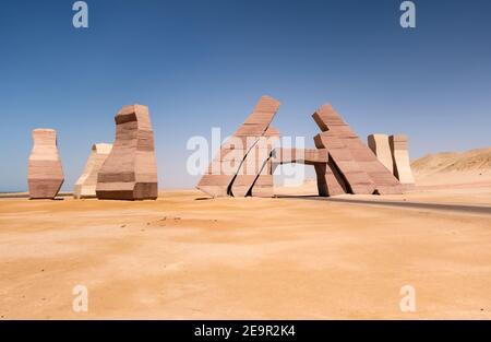 Gott 'Allah' Name in der ägyptischen Sprache. RAS Mohammed National Park Ökosysteme Wüstenlandschaft. Sharm el Sheikh, Sinai Halbinsel. Ägypten Afrika. Stockfoto