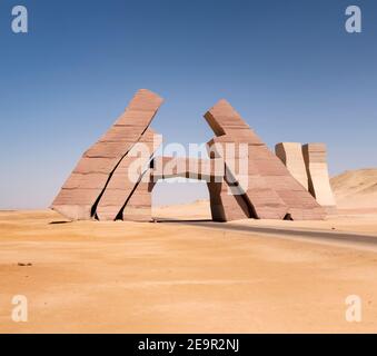 Ägypten Süd Sinai Ras Mohammed National Park Tor Bogenblock Ökosysteme Wüstenlandschaft. Sharm el Sheikh, Sinai Halbinsel. Afrika. Stockfoto