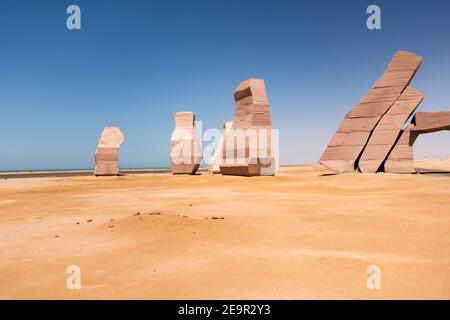 Ägypten Tor Allahs. RAS Mohammed National Park Ökosysteme Wüstenlandschaft. Sharm el Sheikh, Sinai Halbinsel. Afrika. Stockfoto