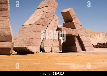 Ägypten Süd Sinai Ras Mohammed National Park Tor Bogenblock Ökosysteme Wüstenlandschaft. Sharm el Sheikh, Sinai Halbinsel. Afrika. Stockfoto