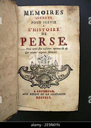 Mémoires Secrets pour servir à l'histoire de Perse 1. Stockfoto