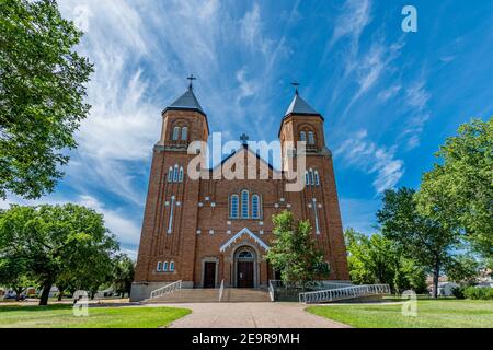 Katholische Kirche Notre Dame Auvergne in Ponteix, Saskatchewan Stockfoto