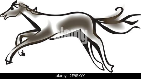 Silhouette von eleganten Pferd Form Linien Stock Vektor