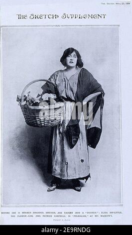 Frau Patrick Campbell als Eliza Doolittle 1914. Stockfoto