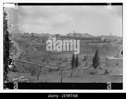 Mt. Zion, von der anderen Seite des Tals von Hinnon (z. B. Hinnom) Stockfoto