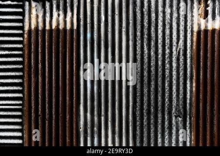 Alte rostigen Zinkblech Wand Textur Muster für Hintergrund. Stockfoto