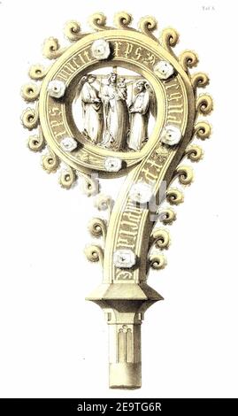 MZK 002 Nr 10 Bischofsstab - liturgisch-symbolische Bedeutung - Tafel Raigern 2. Stockfoto