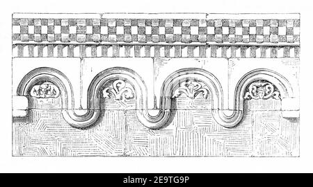 MZK 003 Nr 01 Abb. 08 romanisches Bogenfries. Stockfoto