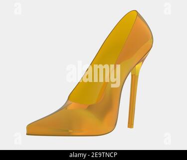 Prinzessin Schuh isoliert auf weißem Hintergrund. 3D Rendering - Illustration Stockfoto