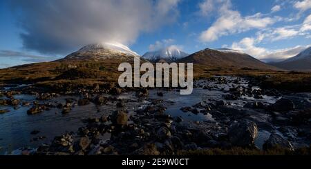 Sgurr nan Gillean im Winter 002 Stockfoto