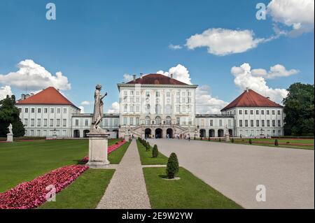 München, 4. August 2019: Schloss Nymphenburg, Barockstil, München, 17th. Jahrhundert Stockfoto