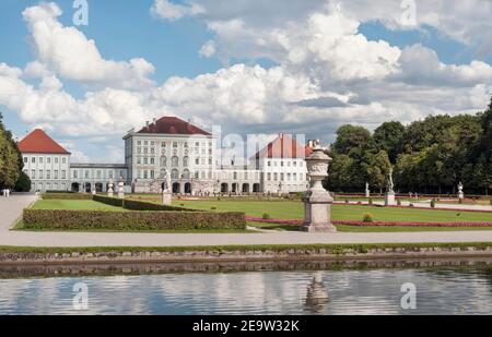 München, 4. August 2019: Schloss Nymphenburg, Barockstil, München, Bayern. Deutschland, 17th Jahrhundert Stockfoto