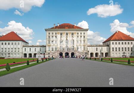 München, 4. August 2019: Schloss Nymphenburg, Barockstil, München, Bayern. Deutschland, 17th Jahrhundert Stockfoto