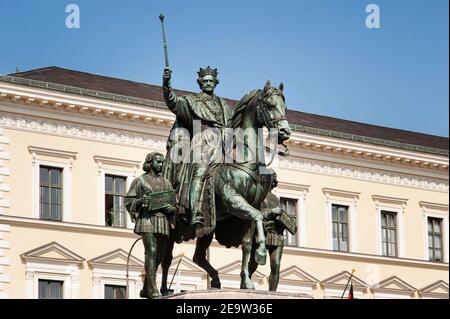 München - Deutschland, 23. April 2019: Statue von Ludwig I., König von Bayern, München Stockfoto