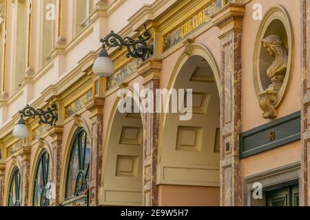 Detail der Königlichen Galerie Saint Hubert in Brüssel, Belgien Stockfoto