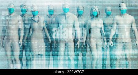 Medizinisches Personal trägt Gesichtsmaske in der globalen Epidemie Stockfoto