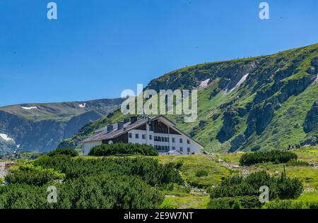 Rila Seen Hütte in Rila Berge, Bulgarien Stockfoto