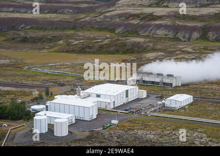 Geothermiekraftwerk Nesjavellir in Südisland Stockfoto