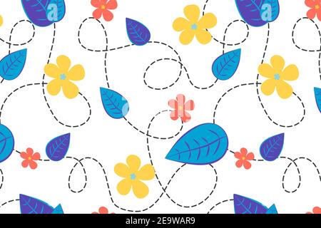 Farbenfrohe Blumenmuster Vektor Nahtloses Muster Stock Vektor