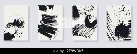 Abstrakte minimal handgemalte Kompositionen Stock Vektor