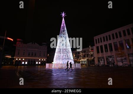 Williamson Square Weihnachtsbaum, Liverpool 2020 Stockfoto