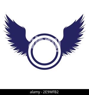 Kreisförmige Schild mit Flügeln Stock Vektor