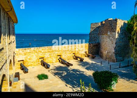 Innenhof der Larnaka Burg auf zypern Stockfoto