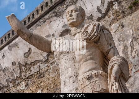 Herculaneum Ruinen, alte römische Fischerstadt begraben durch den Ausbruch des Vesuv in AD 79, begraben unter vulkanischer Asche & erhalten fast intakt. Stockfoto