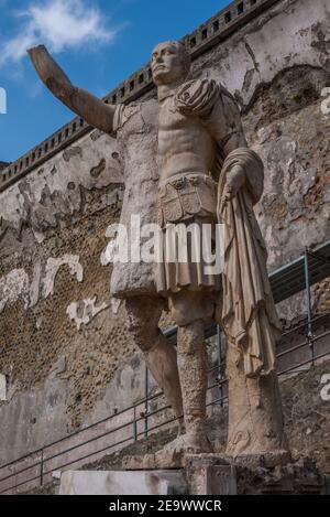 Herculaneum Ruinen, alte römische Fischerstadt begraben durch den Ausbruch des Vesuv in AD 79, begraben unter vulkanischer Asche & erhalten fast intakt. Stockfoto