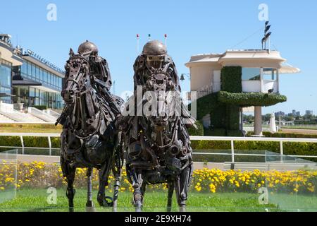 Skulpturen, Pferderennbahn Palermo, (Hipodromo Argentino de Palermo), Buenos Aires, Argentinien Stockfoto