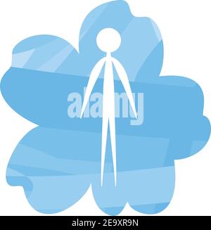 Yoga Asanas einfache blaue Blume Symbol eines Sets. Vektor EPS 10 Stock Vektor