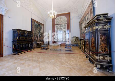 Raum der 17th. Jahrhundert Französisch Dekorative und angewandte Kunst im Winterpalast, der Staatlichen Eremitage Museum, St. Petersburg, Russland Stockfoto