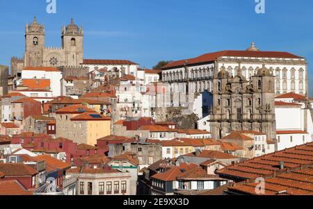 Altstadt vom Aussichtspunkt Vitoria, Porto, Portugal. Stockfoto