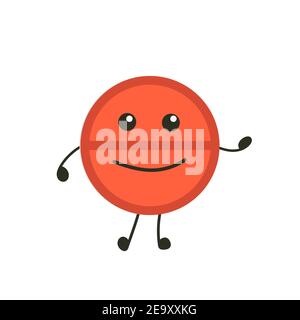 Lustige Medizin Pillen Charakter Glück. Humor medizinische Emoticons Pillen fröhlich. Cartoon Arbeit emoji Charakter Gesundheitswesen Apotheke. Happy Face Pillen Stock Vektor